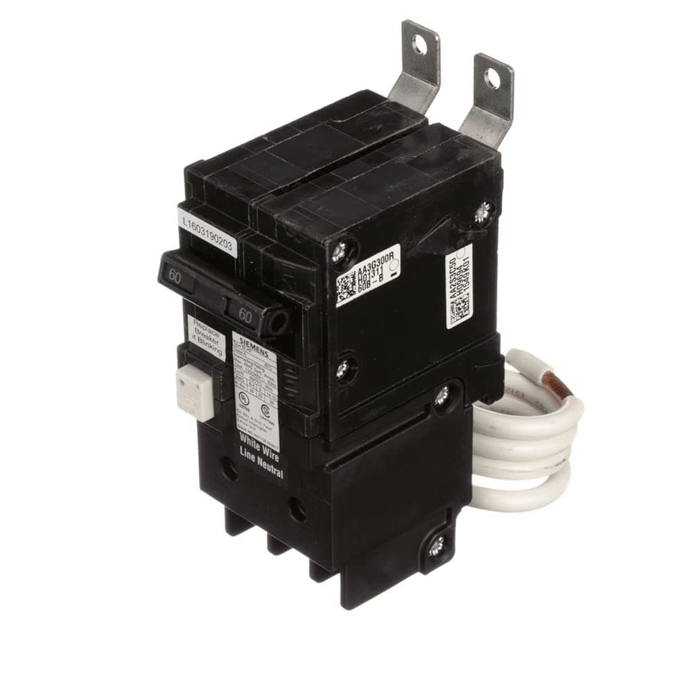 SIEMENS BF260AH Interruptor BLHF GFCI 5mA 2P 240V 60A 22KA, Negro