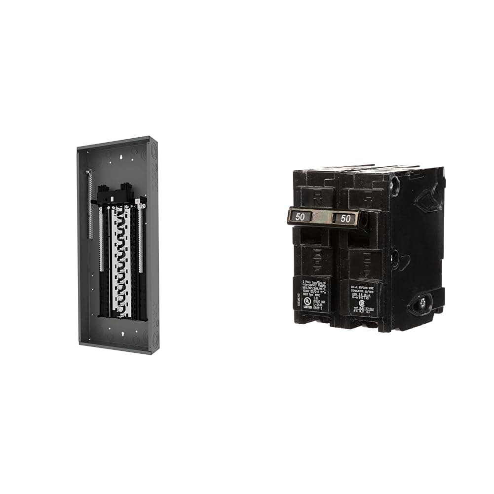 Centro de carga Siemens PN4060B1200C 200A 40 espacios 60 circuitos con bus de cobre + Breaker Q250 50A doble polo
