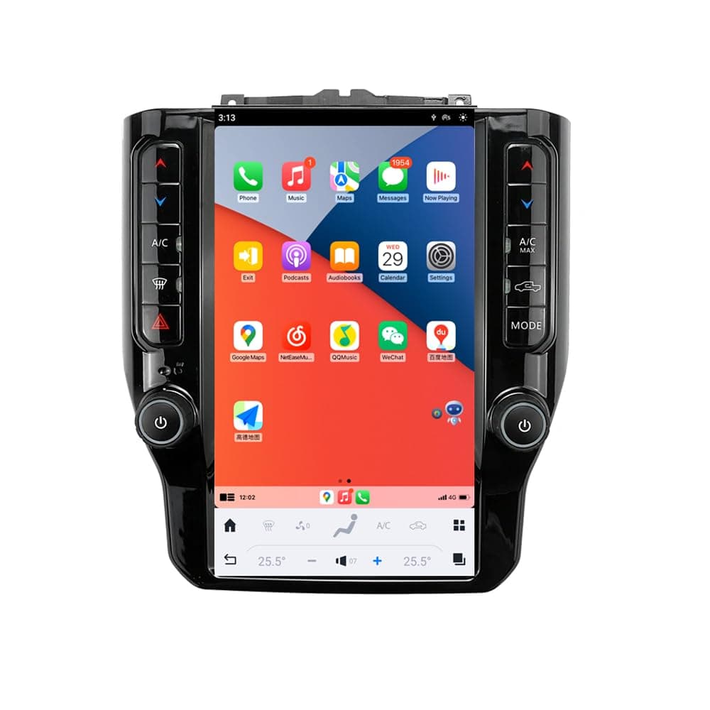 CZSWCH Radio auto 12.1" para Dodge Ram (2019-2025) - Android 13, Qualcomm, 4GB+64GB, CarPlay/Android Auto DQ-RAM