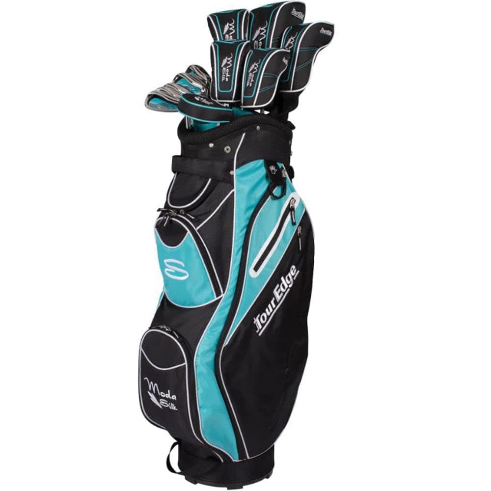 Tour Edge Moda Silk Women’s Golf Set - Black/Light Blue RH Petite (SJSRGL11.B-1)