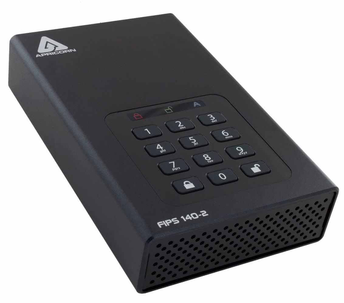 Apricorn Aegis Desktop Padlock FIPS 18TB 256-bit AES XTS, unidad de escritorio con teclado ADT-3PL256F-18TB