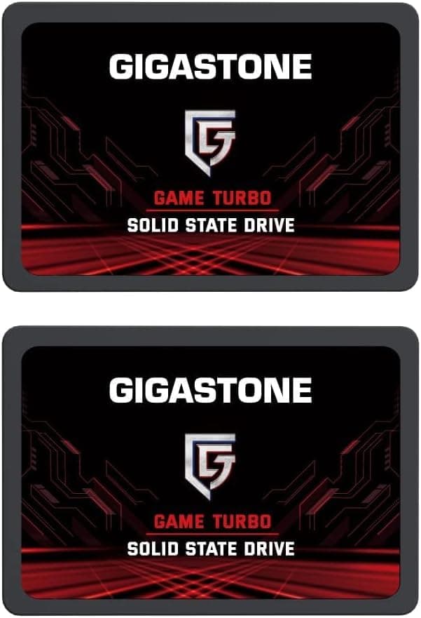 Gigastone SSD SATA 1 TB (paquete de 2) SSD de 2.5" 550 MB/s Actualización de memoria y almacenamiento para laptop/PC Reemplazo de HDD de PS4 Unidades de estado sólido internas 2.5" SATA III Caché SLC NAND 3D Rendimiento Game Turbo GS-SSD-3-1TB-2PK-B