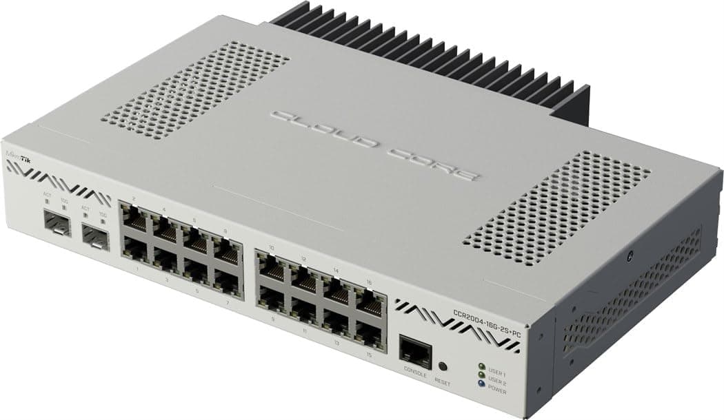 Mikrotik CCR2004-16G-2S+PC Router Ethernet 16 puertos Gigabit Ethernet, 2 bahías SFP+ 10G