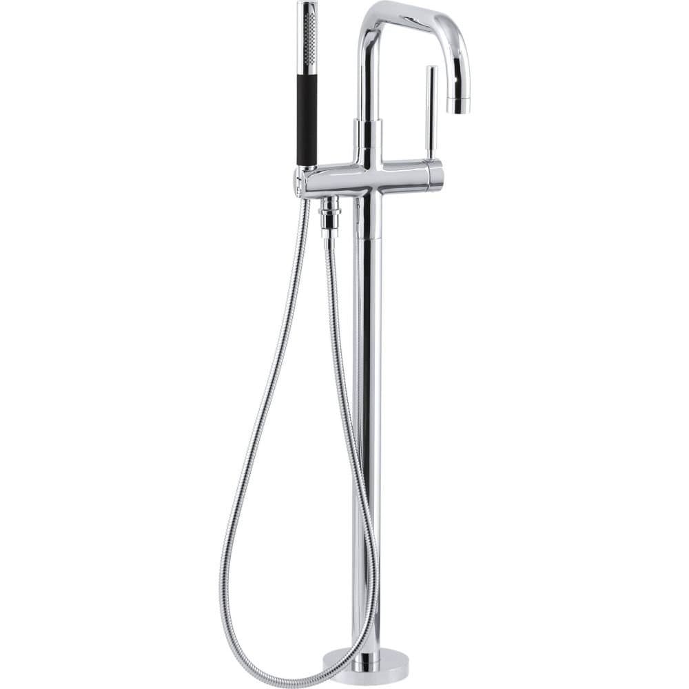 KOHLER K-10129-4-CP Purist Grifo de Piso para Bañera, Cromo Pulido
