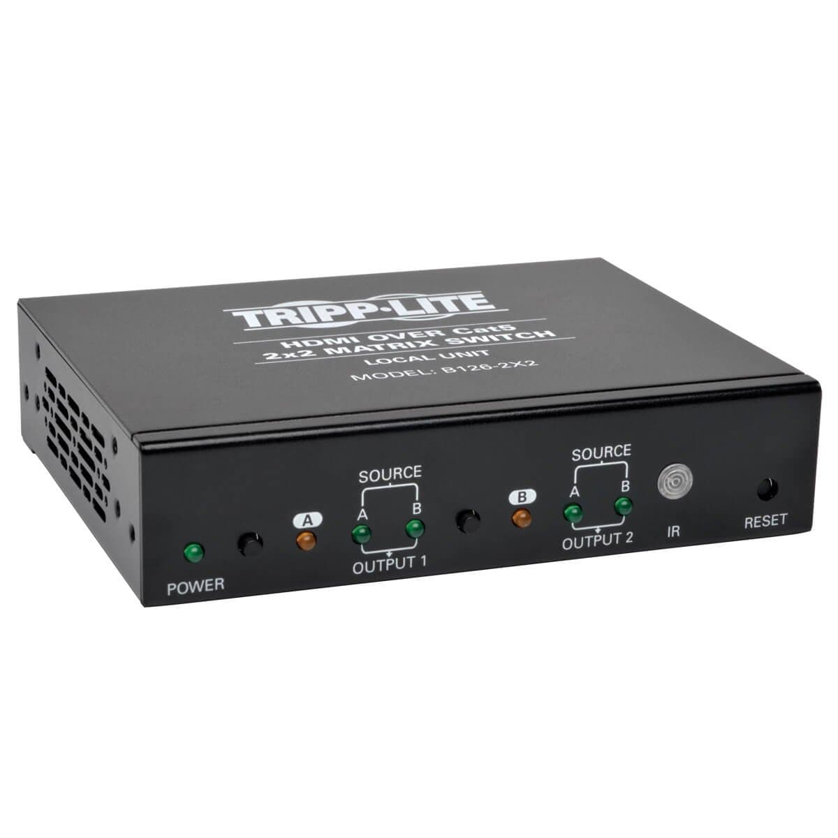 Tripp Lite Matriz/Conmutador Divisor HDMI 2x2 sobre Cat5/Cat6, Transmisor de Video y Audio 1920x1200 1080p a 60Hz (B126-2X2)