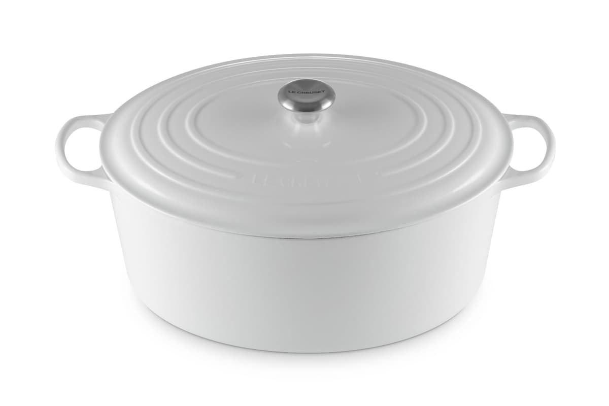 Le Creuset Olla Holandesa Ovalada Enameled Cast Iron Signature 15.5 qt Blanco 21178040010041