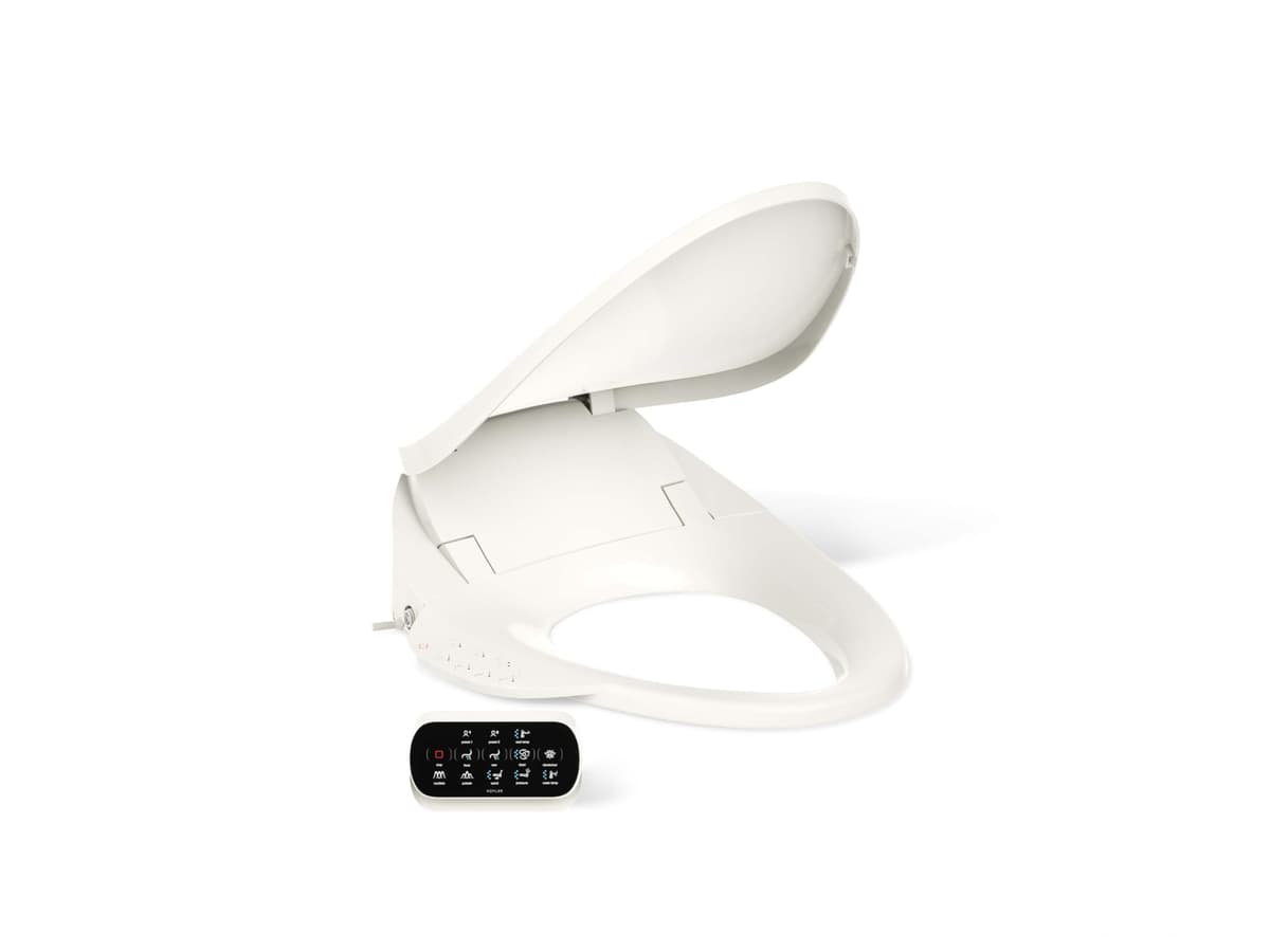 Kohler PureWash E750 Asiento bidé calefaccionado alargado con control táctil remoto, color Biscuit 4108-96