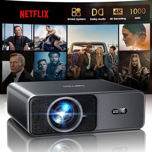 Proyector Smart TOPTRO A1 1920x1080P, 500 ANSI lúmenes, 30-120" para cine en casa