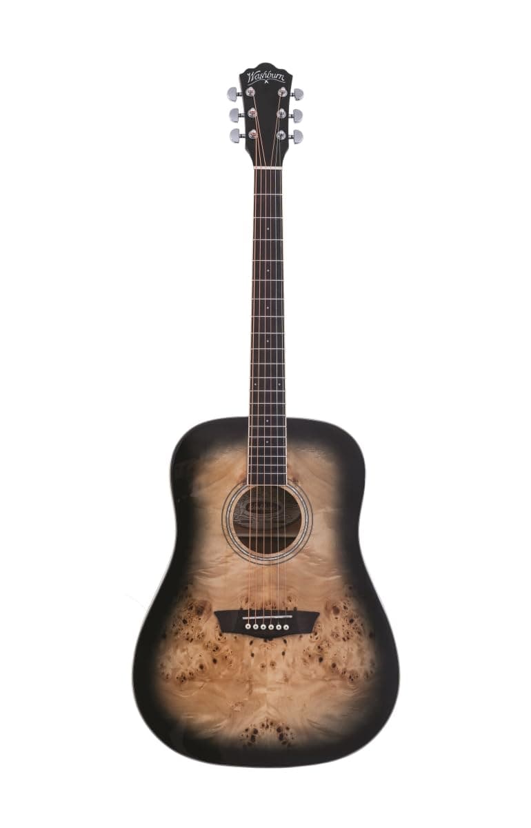 Guitarra acústica Washburn Deep Forest Burl D, Degradado negro (DFBDB)