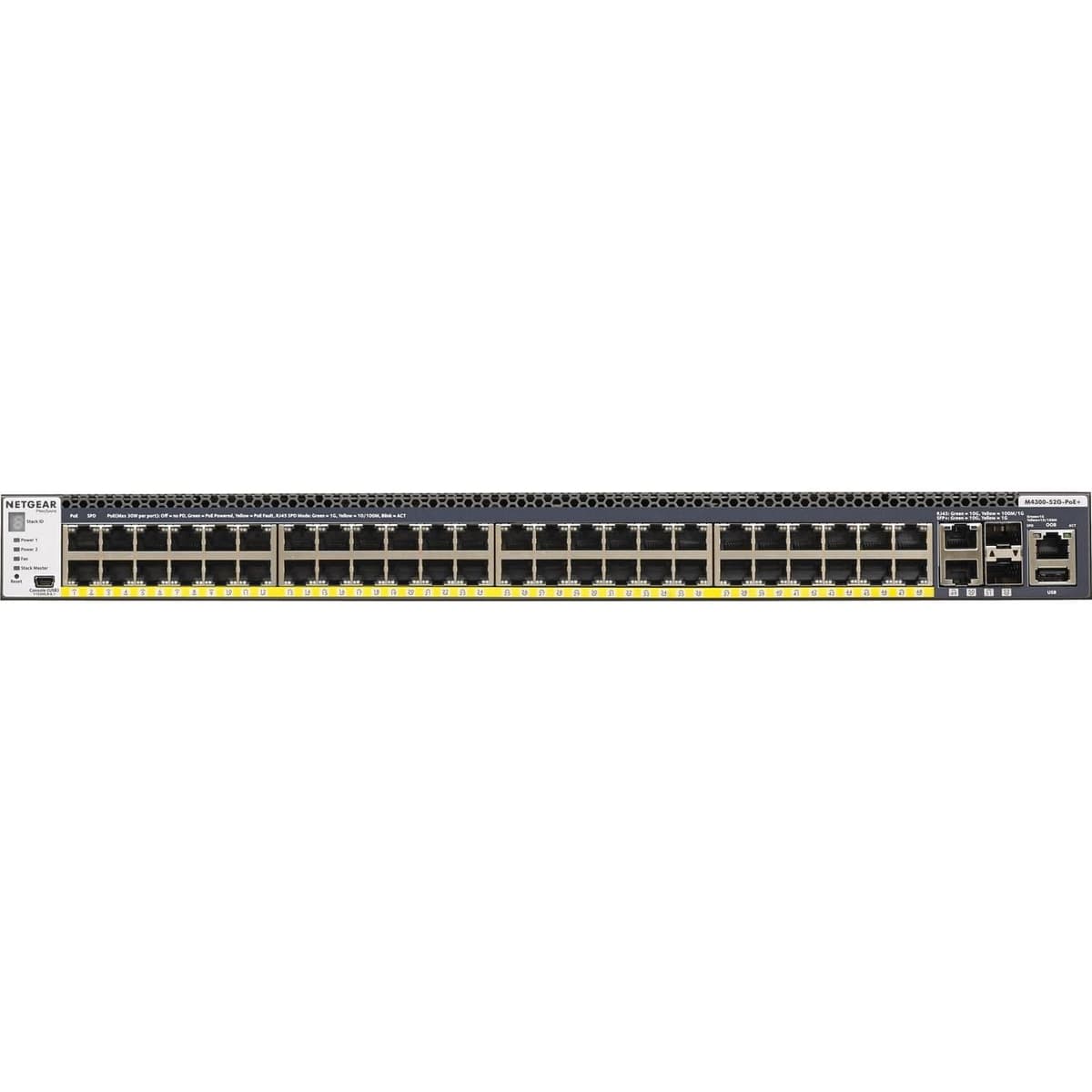 Cloud Care NETGEAR M4300-52G-PoE+ GSM4352PA - Switch L3 gestionado apilable 48 puertos con 2x10G y 480W PoE GSM4352PA-100NES