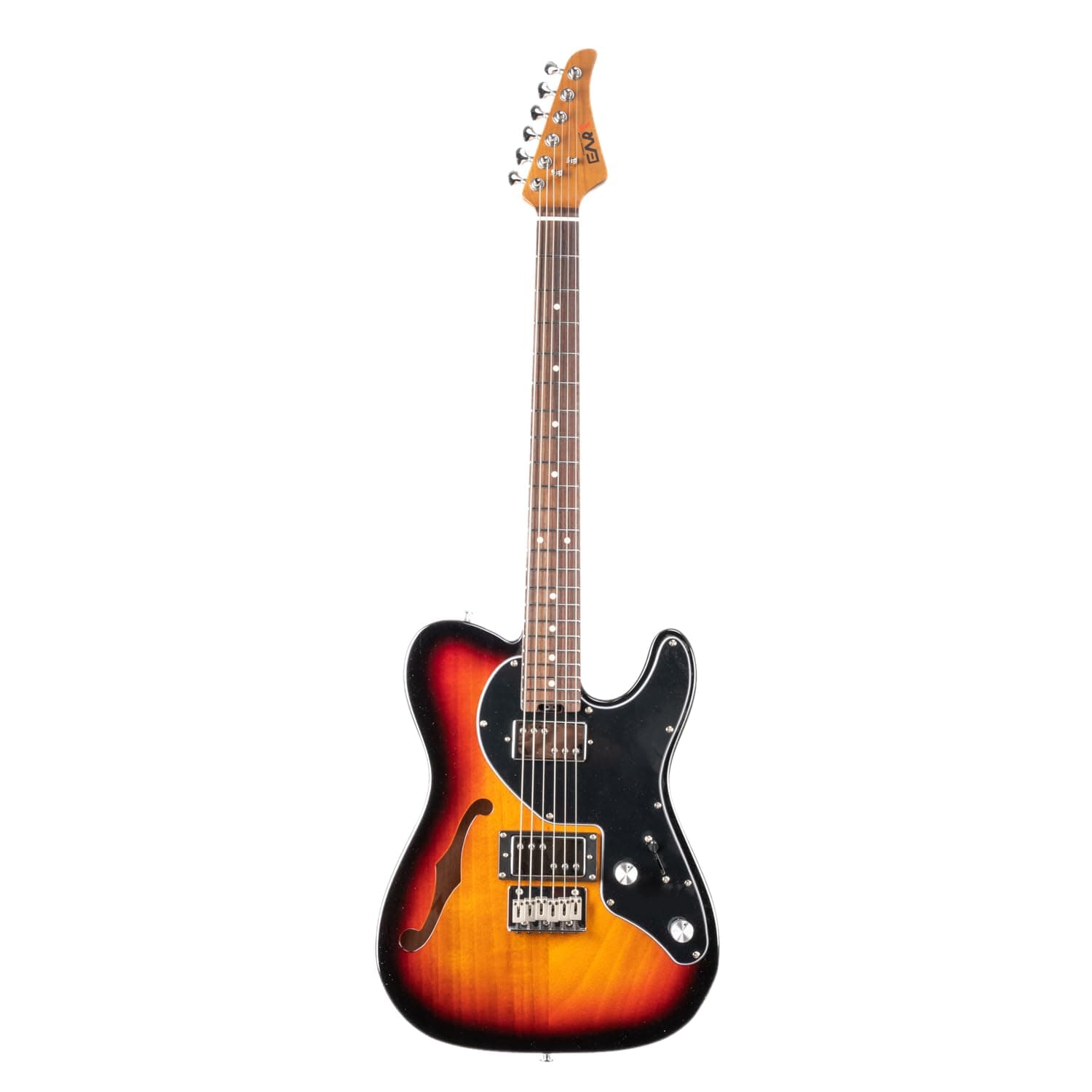 EART E-TT72 6 String Semi-Hollow Electric Guitar - TL-LP3-Sunburst