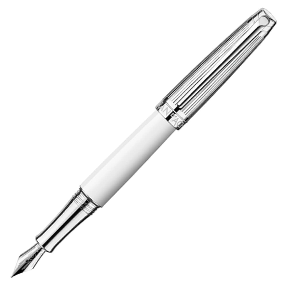 Caran d'Ache Leman Silver Plated Bicolor Pluma Fuente Mediana - White CD4799.001