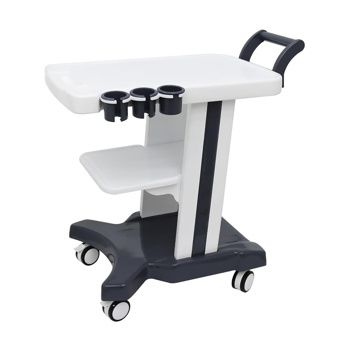 Carrito móvil para ecógrafo INTSUPERMAI con 3 orificios, mango y 4 ruedas J1140FBA