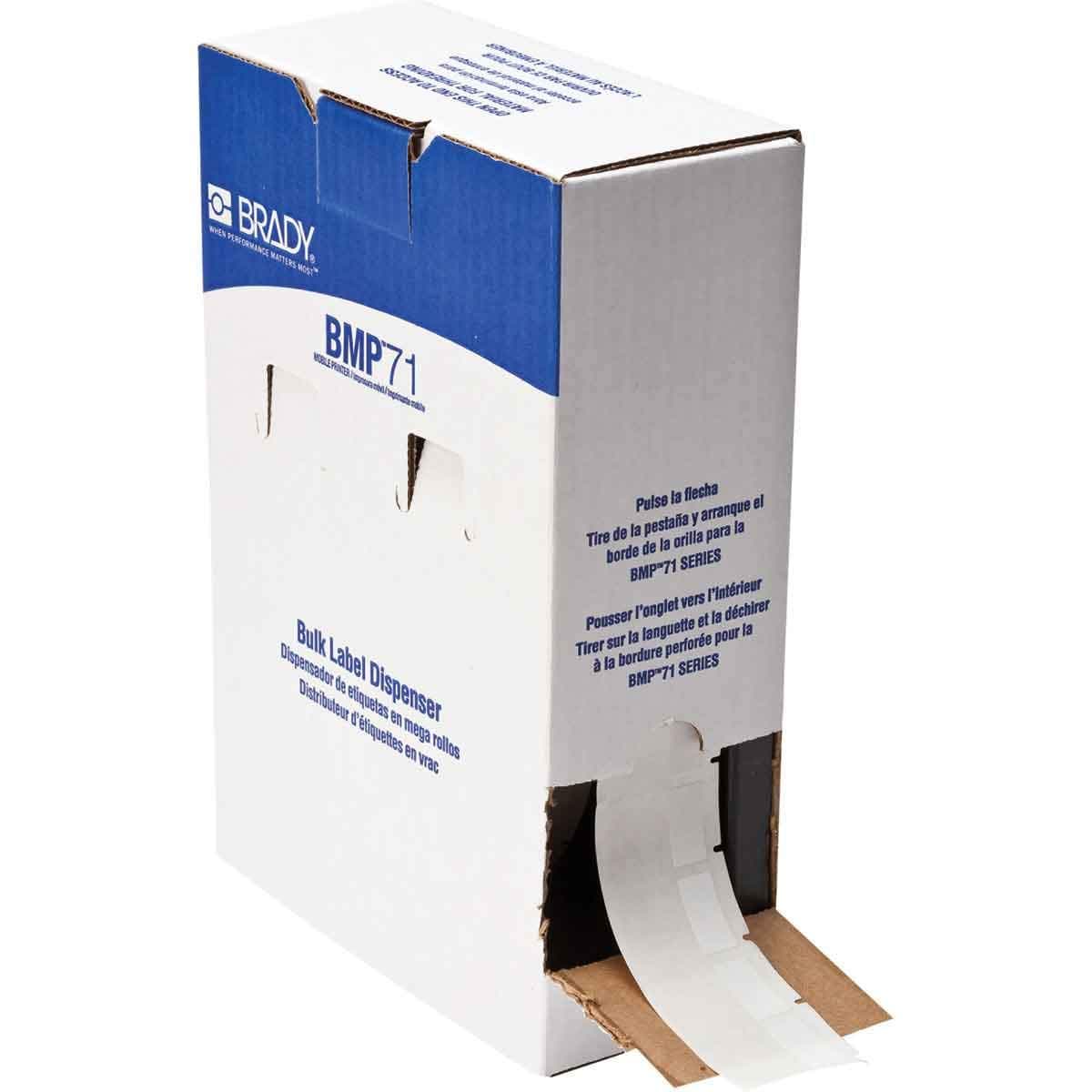 Brady BM71-31-427 1" x 1.5" B-427 Vinilo autolaminante blanco/translúcido para BMP71 (2500/rollo)