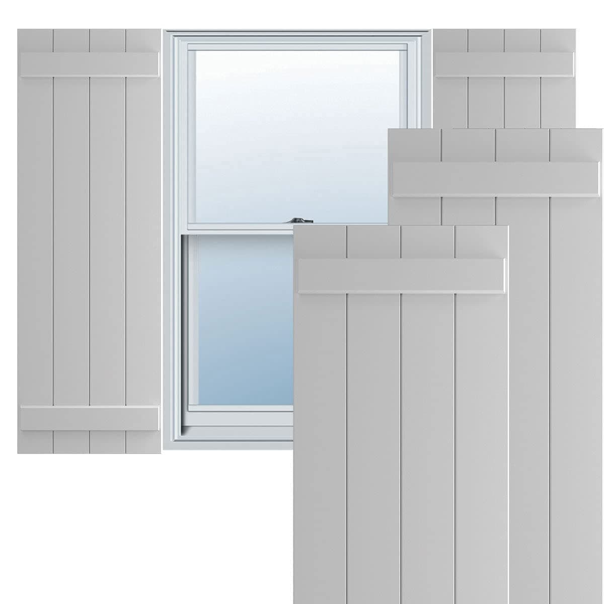 Ekena Millwork True Fit PVC Board-n-Batten 21 1/2"W x 74"H, Primed (Par) TFP101BBF21X074PR