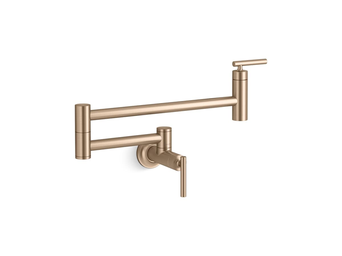 Grifo mural para cocina KOHLER 35745-BV pot filler estilo contemporáneo, acabado Brushed Bronze