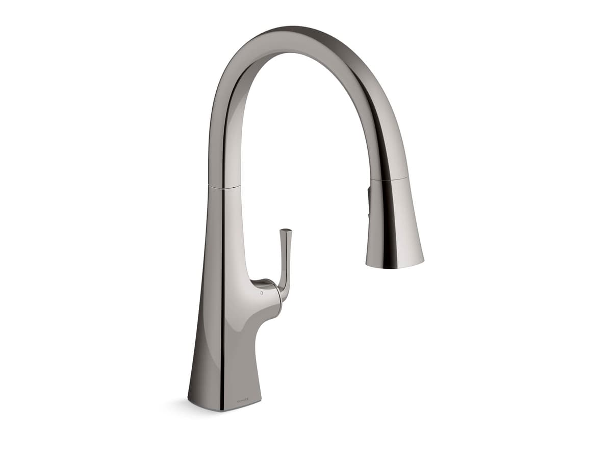 Kohler Graze grifo touchless en Vibrant Titanium con rociador 3 funciones 22068-TT