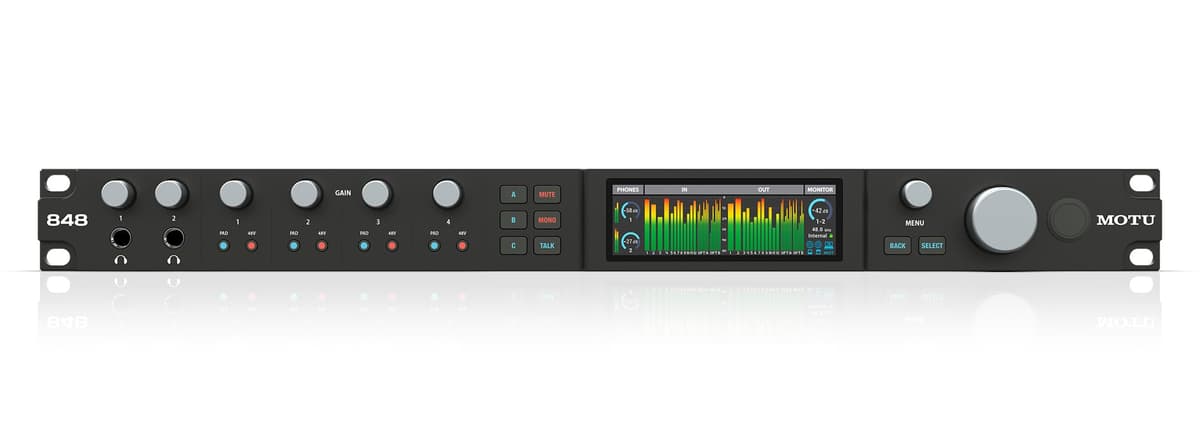 MOTU 848 Interfaz de audio 28x32 Thunderbolt 4/USB4 con mezcla y DSP 9301