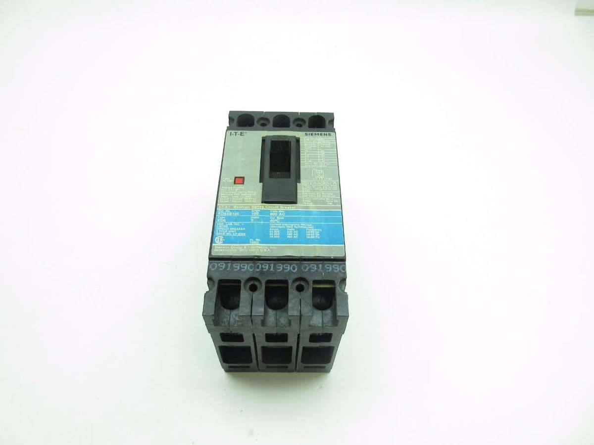 SIEMENS ED63B100 I-T-E SENTRON Interruptor moldeado 3P 100A 600V AC D542499 D542499-ED63B100
