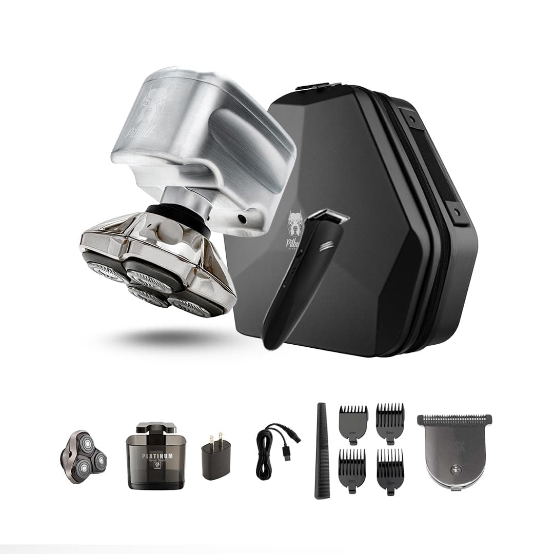 Skull Shaver Pitbull Diamond PRO Afeitadora Eléctrica Inalámbrica para Cabeza y Rostro Metal IPX7 PBD-PRO-BM-EU