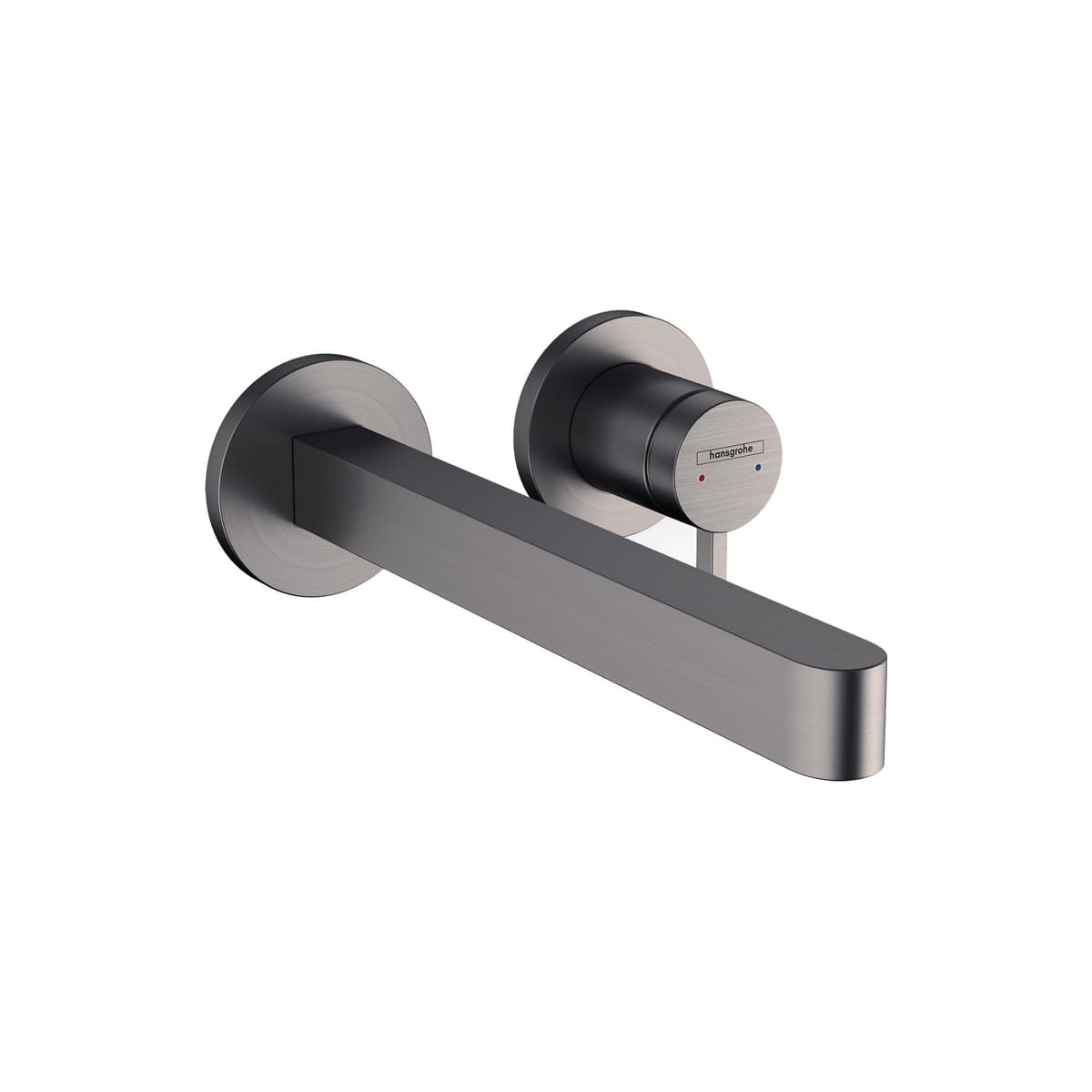 hansgrohe Finoris Grifo de pared 1 manija 2 orificios alto 4" en Brushed Black Chrome, 76050341