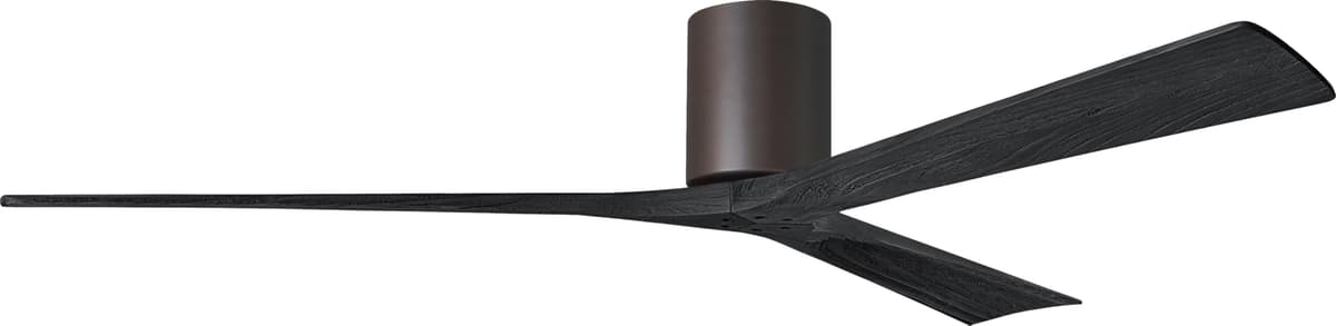 Matthews IR3H-TB-BK-72 Irene Flush Mount 72" Ceiling Fan con Control Remoto y de Pared Silent DC Motor