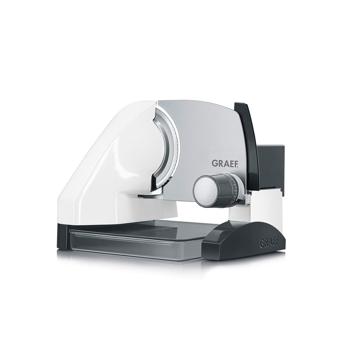 GRAEF SKS501 Rebanadora All-Slicer blanca con disco inoxidable 170 mm y MiniSlice