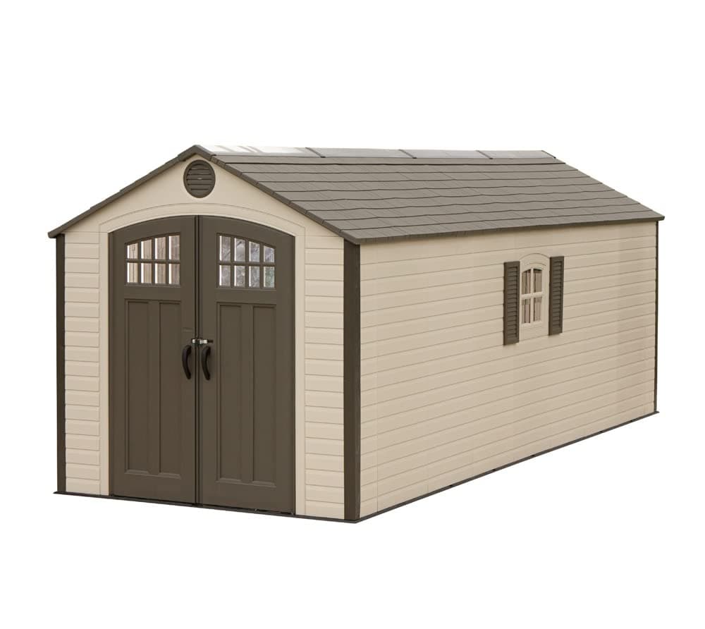 Lifetime Cobertizo de almacenamiento de resina 8 ft x 20 ft modelo 60120