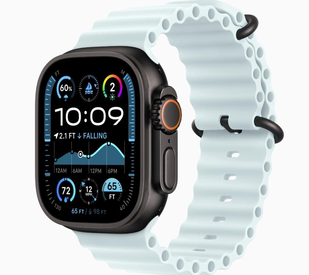 Apple Watch Ultra 2 [GPS + Cellular 49 mm] - Caja de Titanio Negra con Correa Ice Blue Ocean (Reacondicionado)