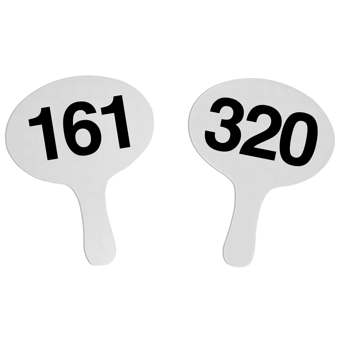 Better Bidders Paddle oval Cartonplast 161-320, juego de 160 paletas blancas BasicPRO C2161320P1325OVL