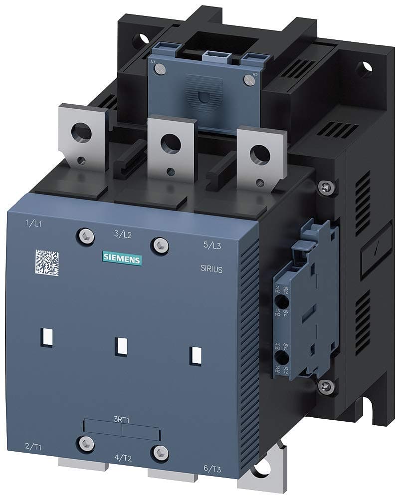 Contactor de motor Siemens 3RT12 65-6NP36, marco S10, 2 NO + 2 NC, 265 A AC-3