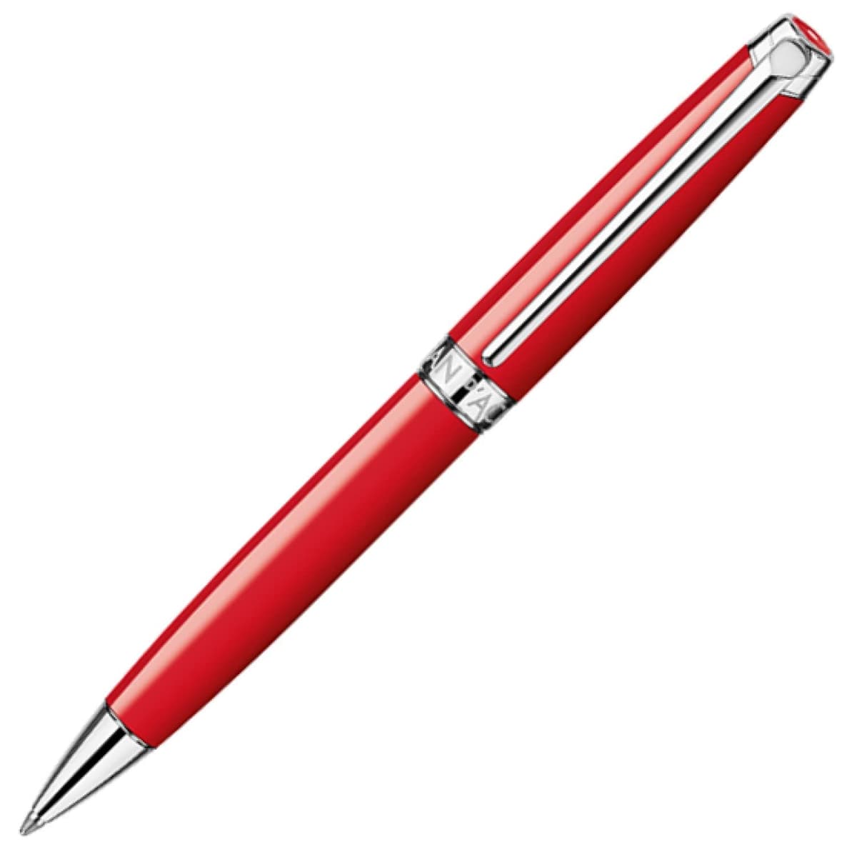 Caran d'Ache Léman Bolígrafo plateado cromado rojo escarlata CD4789.770