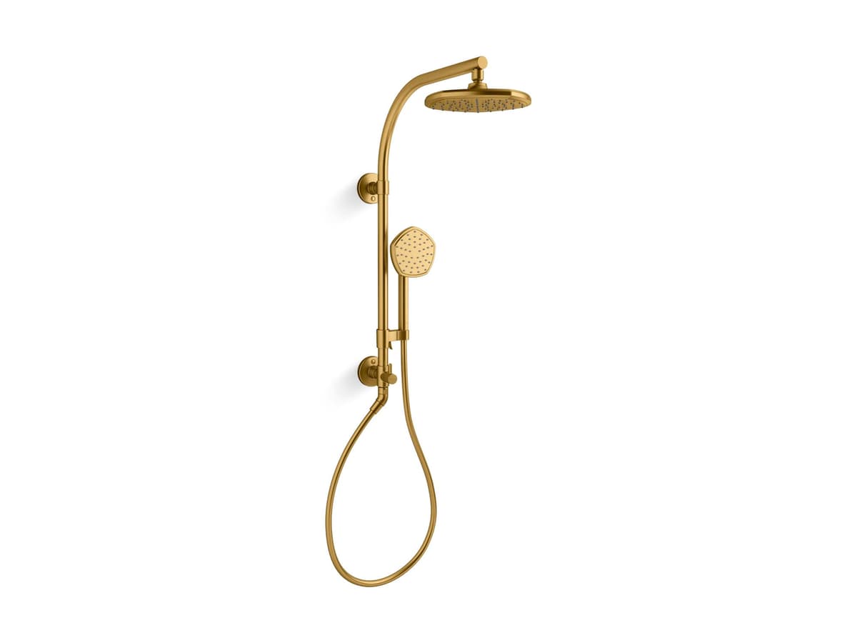 KOHLER 27118-G-2MB Hydrorail-R Occasion Kit de Columna de Ducha con Cabezal de Lluvia y Ducha Manual 1.75 Gpm - Vibrant Brushed Moderne Brass