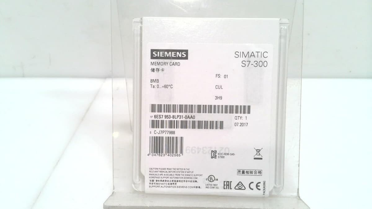 Siemens SIMATIC Micro Memory Card 6ES7953-8LP31-0AA0 8 MB