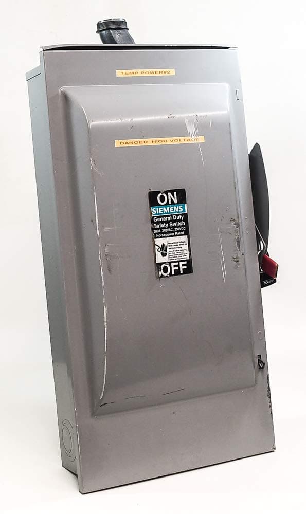 Siemens GF324NR Interruptor de seguridad fusible 3P 200A 240V NEMA3R ARAFS-GF324NR-GT1.3B
