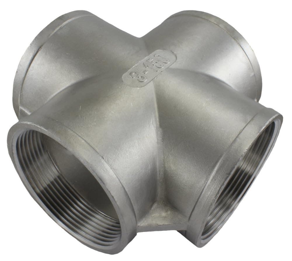 Duda Energy Cross 3" Female NPT Fitting de Acero Inoxidable 304 - Pack x5 cross300-QTY005