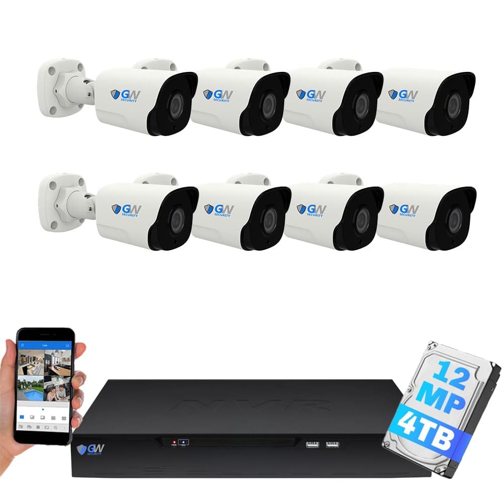 Camstar GW Security Sistema NVR 16 canales 12MP con 8 cámaras bullet 12MP PoE y detección AI GW16CH12637MIC8
