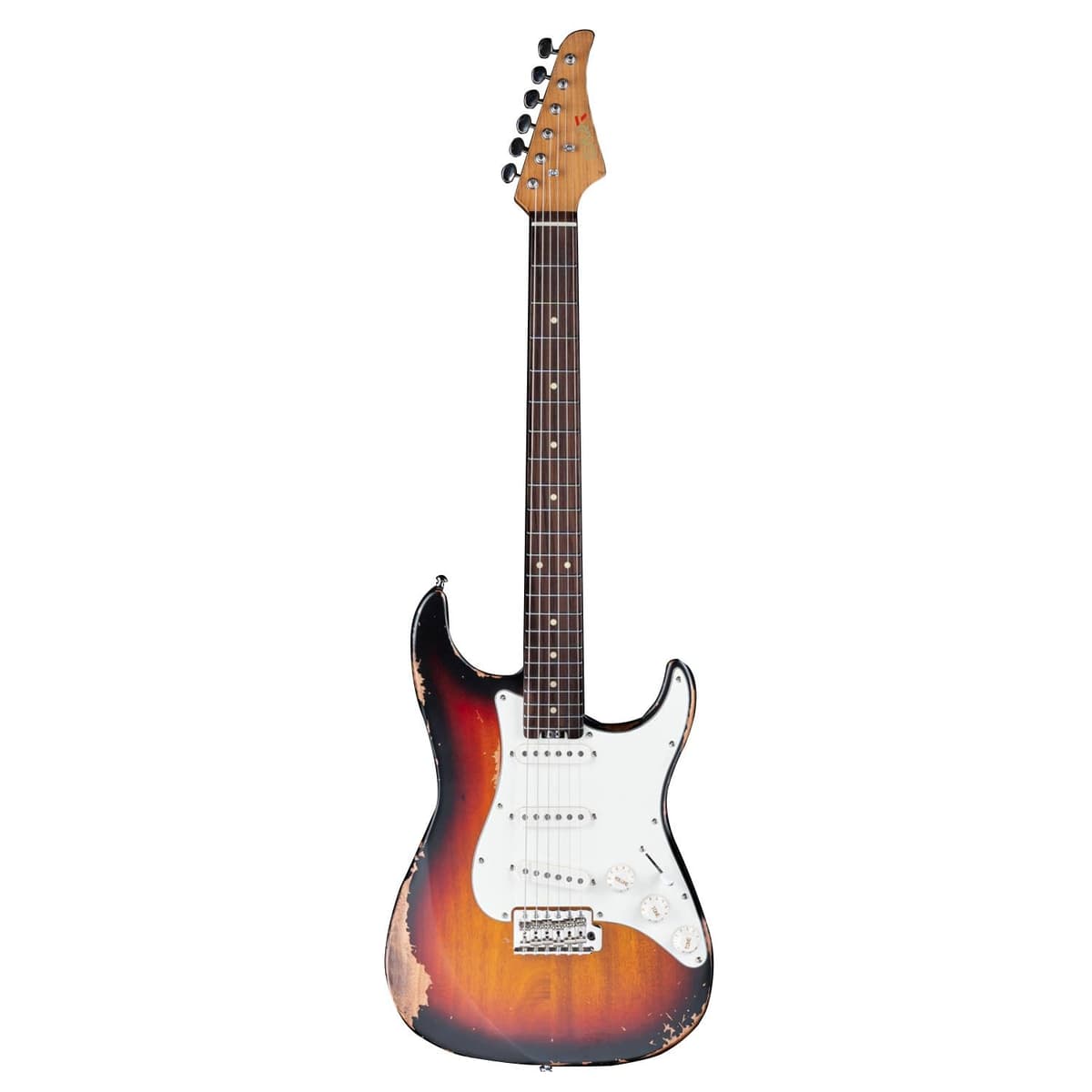 EART Vintage-VS60 Guitarra eléctrica solid-body 6 cuerdas con acabado relic y puente tremolo sincronizado de 6 puntos
