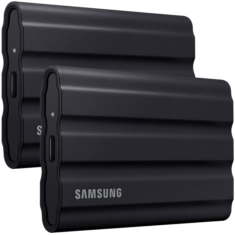 Samsung MU-PE1T0S/AM T7 Shield Unidad de Estado Sólido Portátil 1TB 2022 Negra - (Paquete de 2) E2SAMMUPE1T0S