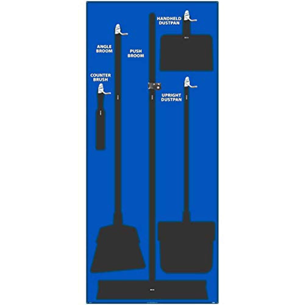 NMC SB101FG 5S Shadow Board Janitorial, Azul/Negro, 68"x30", ProSeriesAcrylic