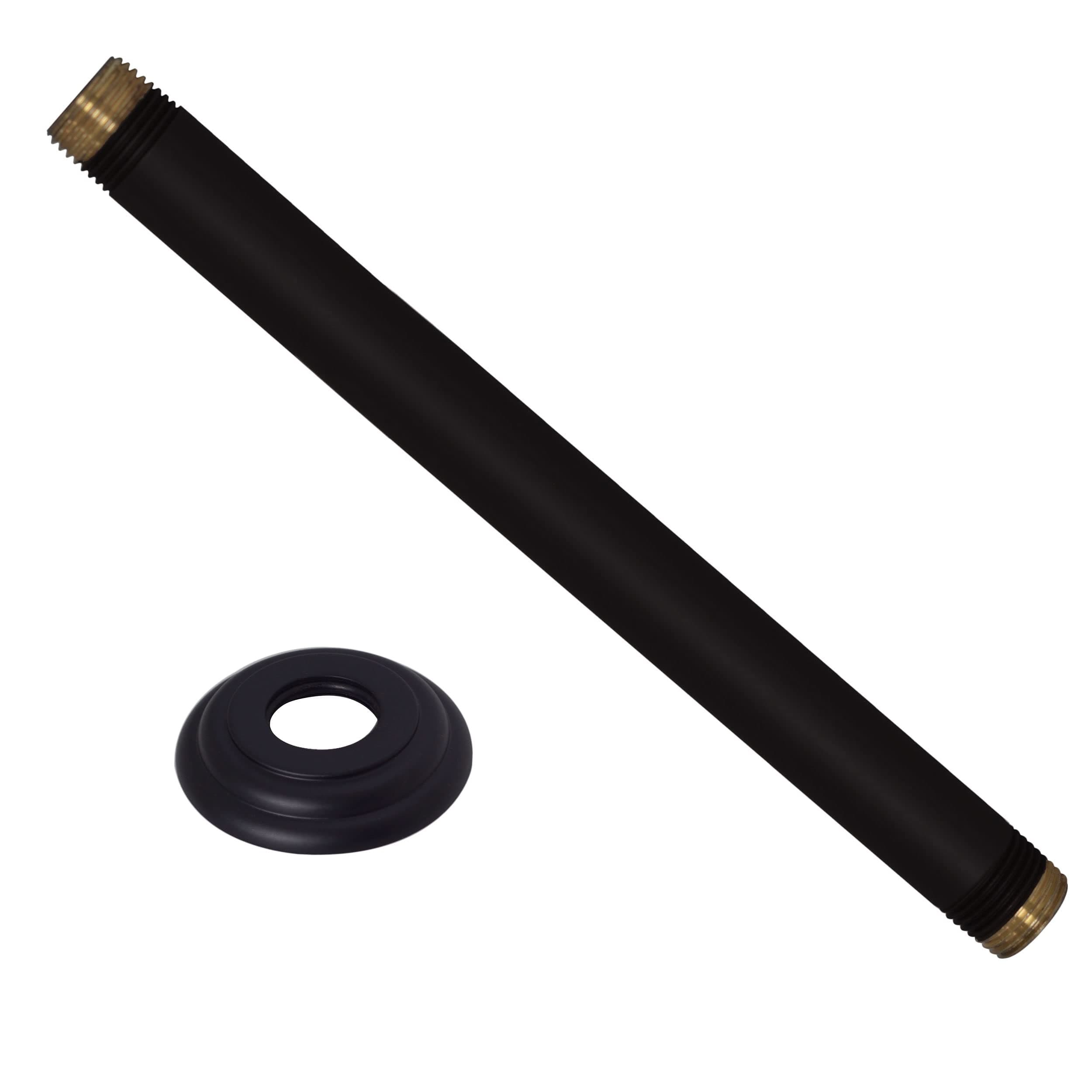 Westbrass D3612A-25-62 Brazo de ducha para techo 1/2" IPS x 12" con flange, Matte Black (25-Pack)