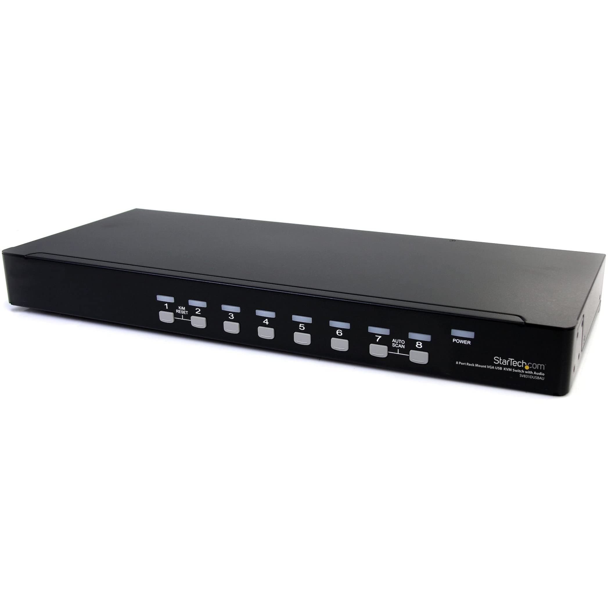 StarTech.com SV831DUSBAU Switch KVM VGA USB 8 Puertos Rack 1U con Audio y OSD