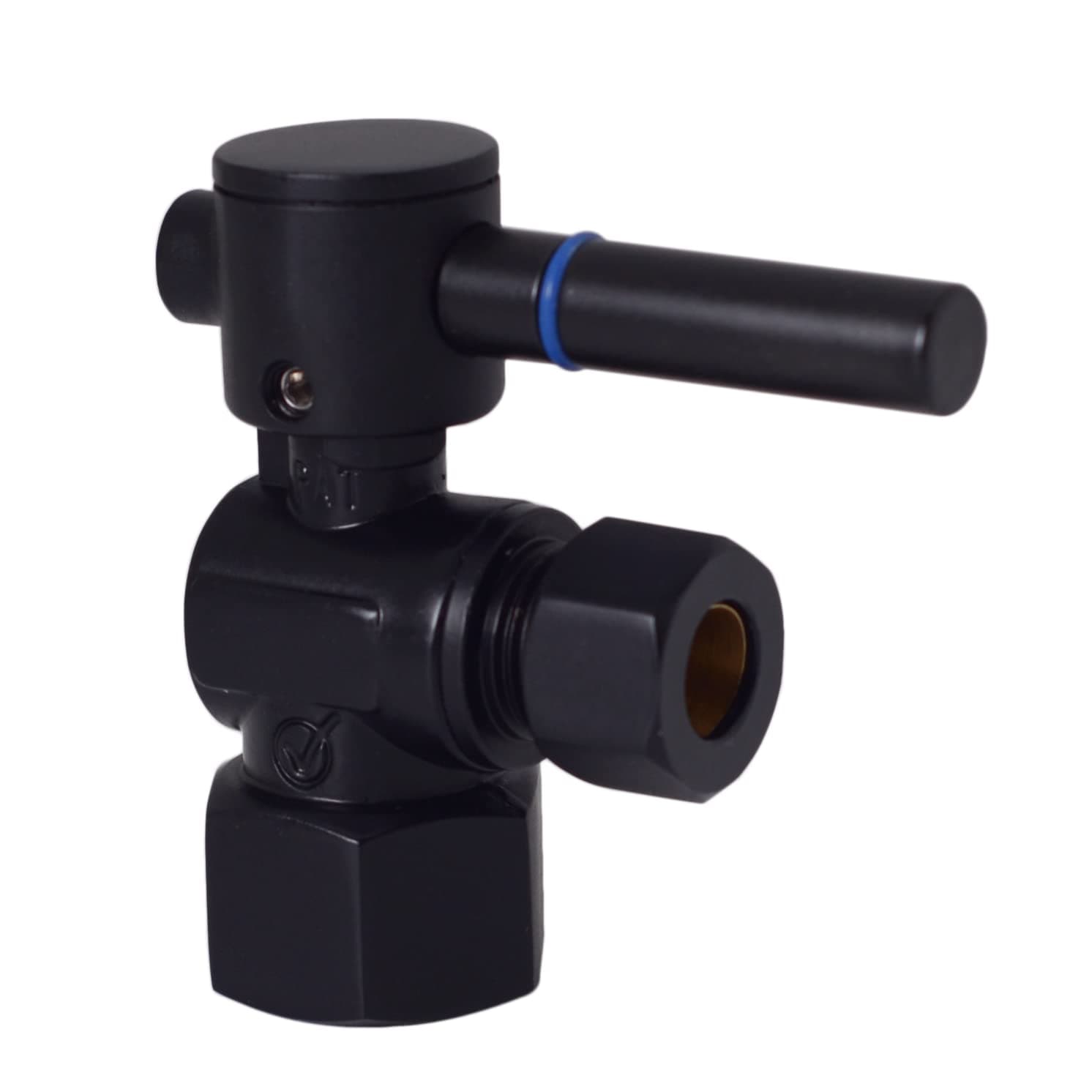 Westbrass R103BL-100-62 Válvula de cierre ángulo 1/2" IPS x 3/8" OD con palanca 1/4-turn, Matte Black (100-Pack)