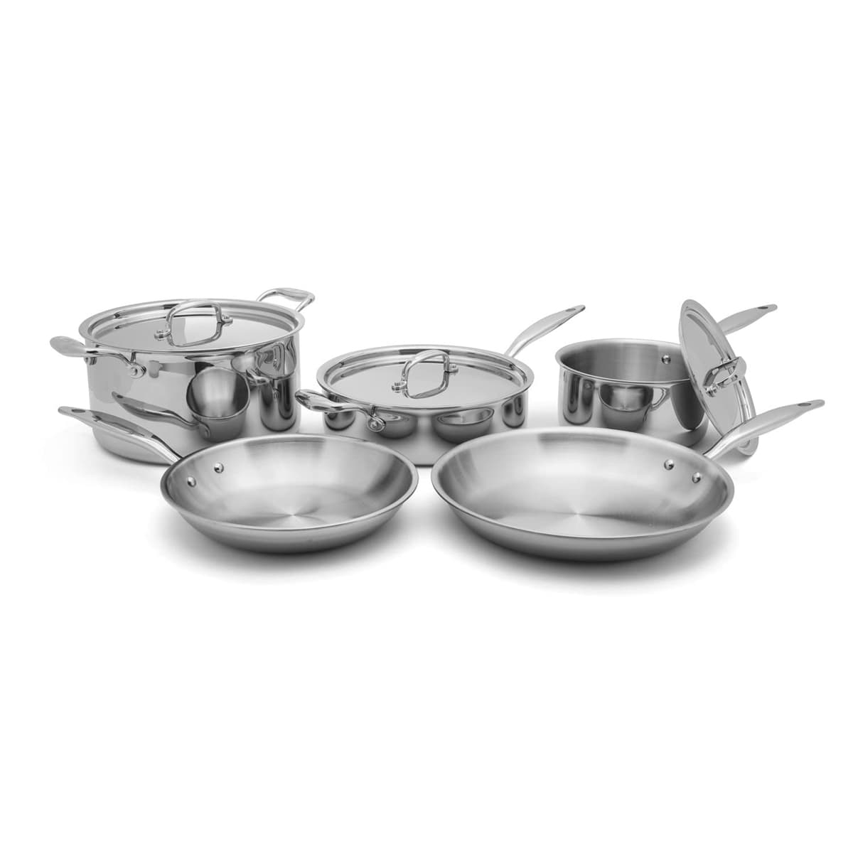 Heritage Steel Juego de ollas y sartenes Titanium Series 8 piezas, 316Ti acero inoxidable, construcción 5 capas, apto para inducción HSC 17308
