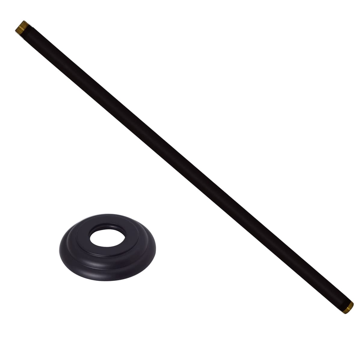 Westbrass D3619A-25-62 Brazo de ducha de techo 1/2" IPS x 19" con flange, Matte Black (25-Pack)