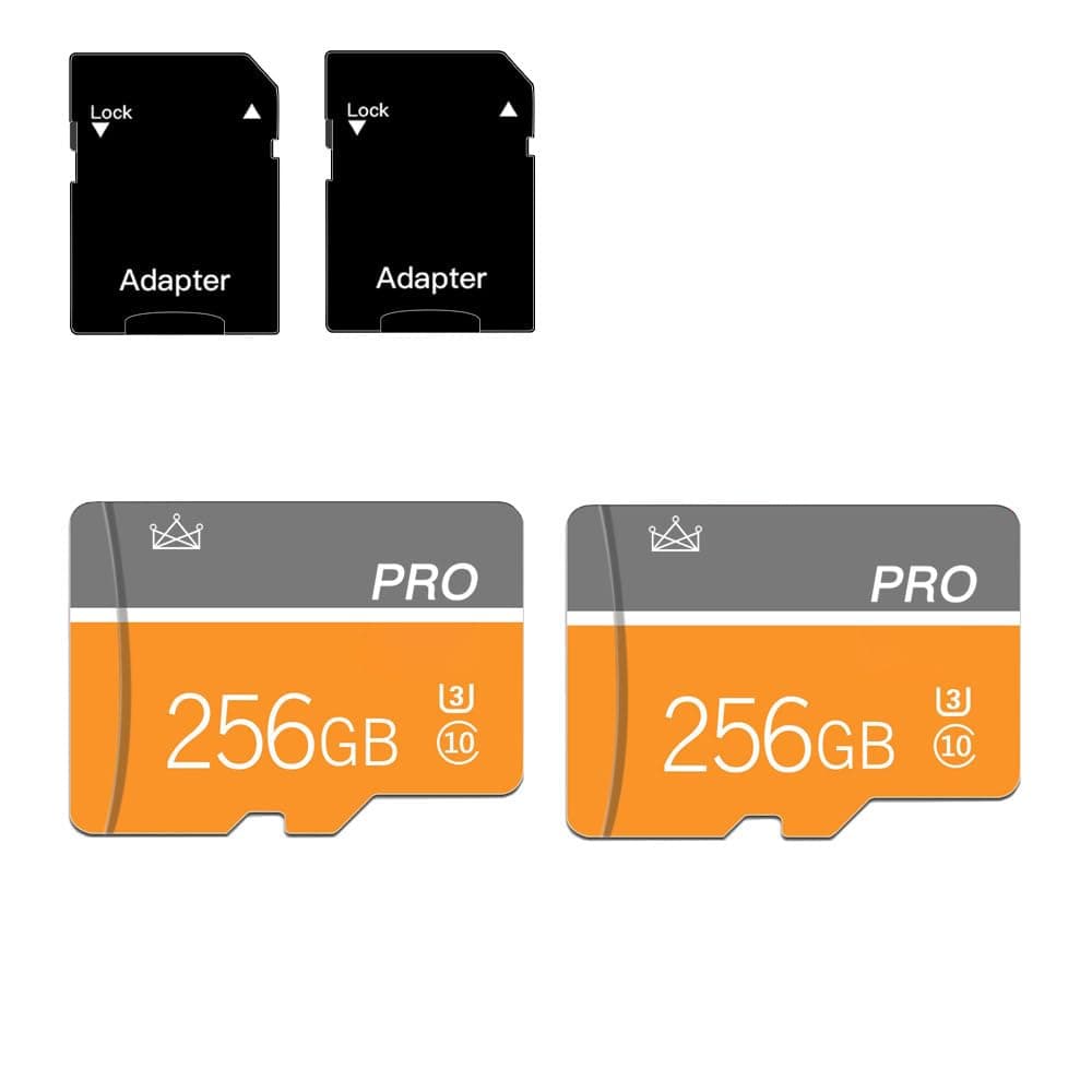 Tarjeta micro SD talebasic 256GB Clase 10 con adaptador SD, alta velocidad TF para tablet/teléfono móvil/cámara/audio de auto/consola de juegos (2 piezas 256GB) 28293f6a-5122-4f61-8f71-b747c125f014