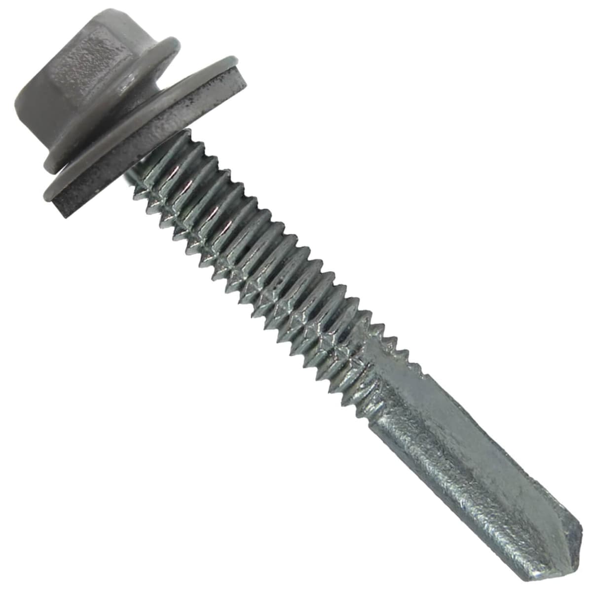 Jake Sales 12 x 1-1/2" Tornillos para techos tipo 5 con punta de taladro - Cabeza hexagonal con arandela - Auto-iniciantes/auto-taladrantes - Arandela EPDM 6 x 250 bolsas - 1,500 tornillos 12-1-1-2_TYPE5_METAL_ROOF_SCREW_CHAR-C