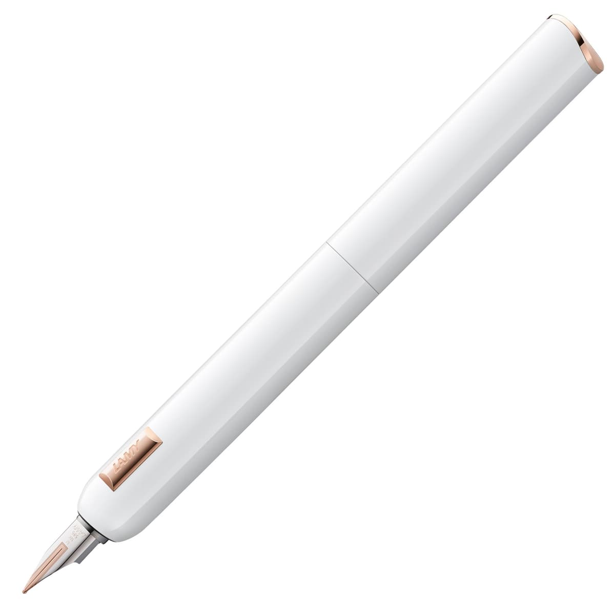 Lamy dialog cc all white - pluma fuente capless con mecanismo giratorio y plumín 14 kt bicolor B 1234466