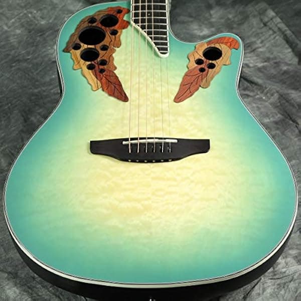 Ovation Celebrity Elite Plus CE44X-9B - Guitarra electroacústica de profundidad media, Mintburst