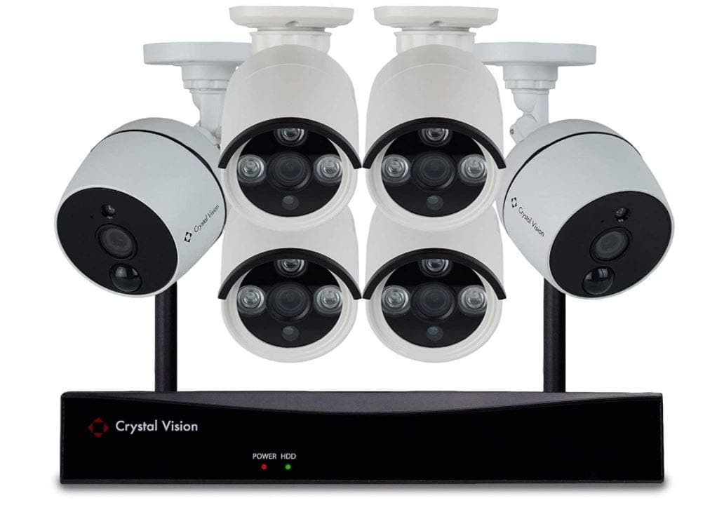 (Nueva Versión Mejorada) [8CH] Sistema de Vigilancia Inalámbrico NVR CCTV 1080P Full HD Crystal Vision con HDD de 2TB, 2 Cámaras con Audio y 4 Cámaras de 3 Megapíxeles con WiFi y Repetidor CVT808N-2140C